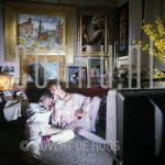 Aat Veldhoen (Date Unknown) at home in Amsterdam.

[keywords]Posed, Full Length, Eyecontact, Paintings[/keywords]